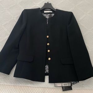 Tahari/Arthur Levine women’s black jacket with gold buttons. NWT. Never worn.